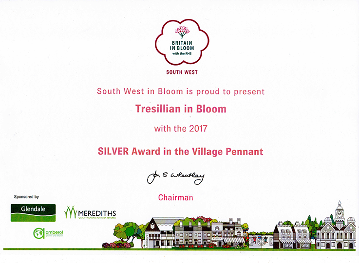 Tresillian Village awarded Silver Pennant Britain in Boom South West 2017
